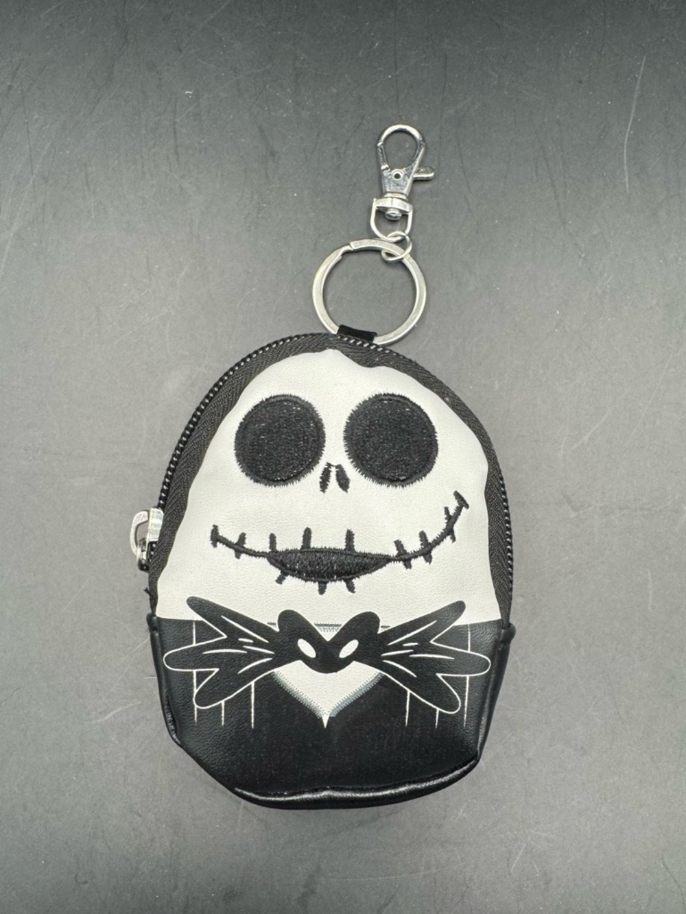 Jack Skellington Keychain Coin Purse - Black & White